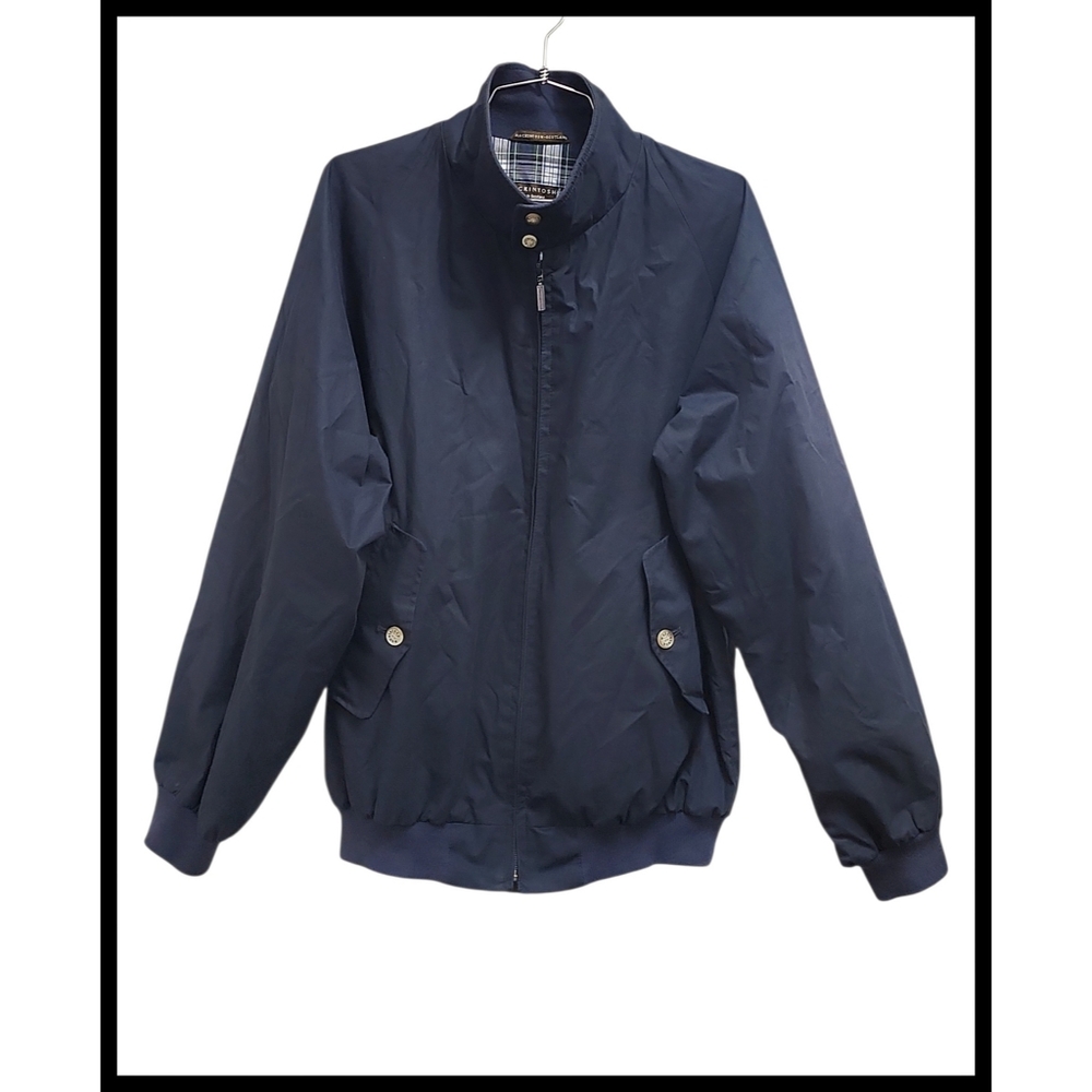 Mackintosh Scotland Men's Tartan Plaid Lined Zip Bomber Style Jacket Blue Large